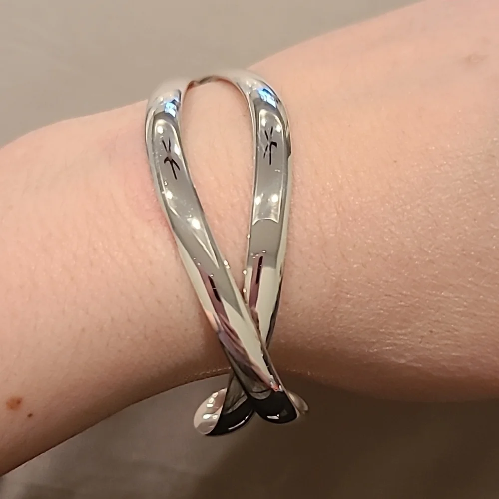 Twisted sterling silver cuff bracelet